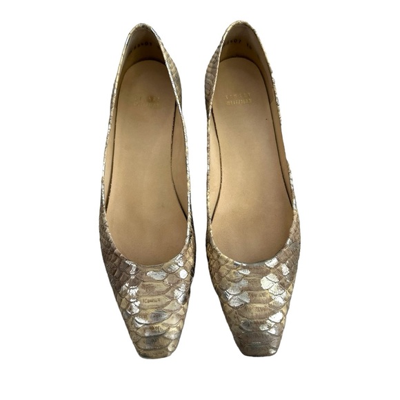Stuart Weitzman Snipper Flats In Honey Mica Python - Picture 1 of 8
